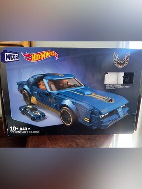 Mega Construx '77 Pontiac Firebird - Blue READ missing 1 pc plus car hot wheels